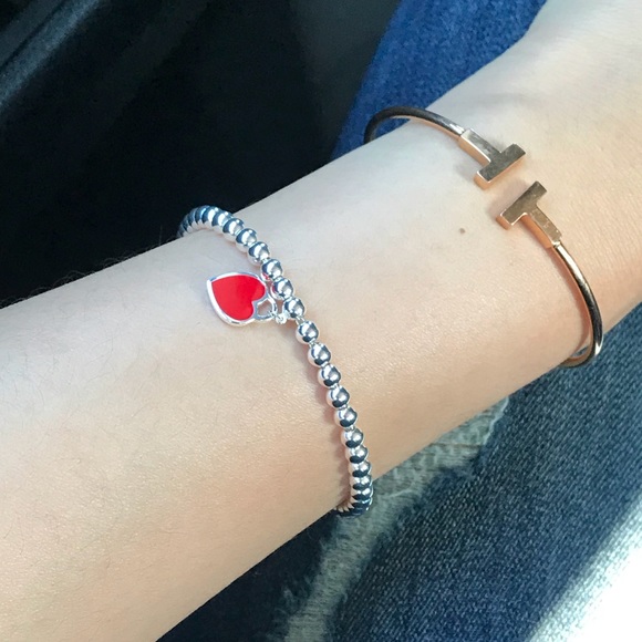 tiffany bracelet with red heart